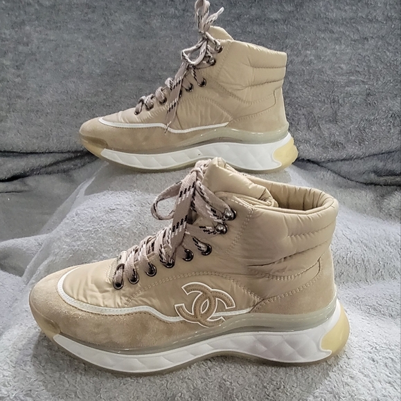 CHANEL tan women's trainer (boots)